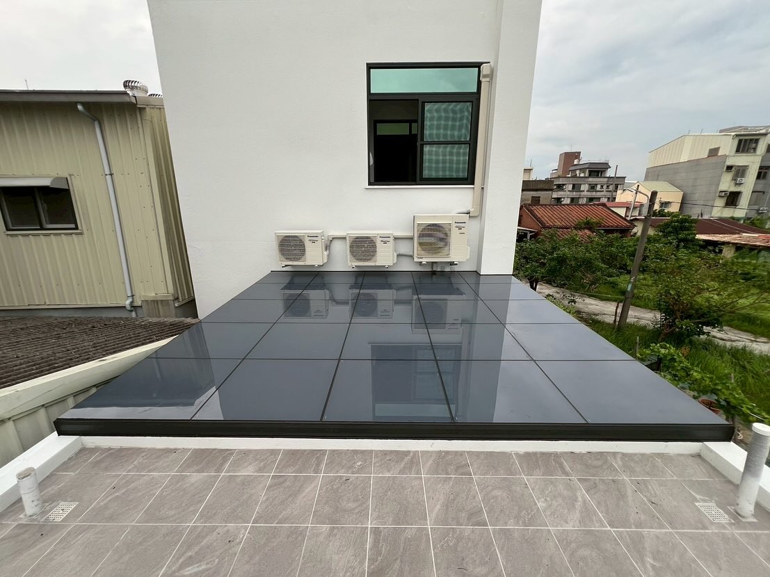 台南節能玻璃採光罩+隔間玻璃門