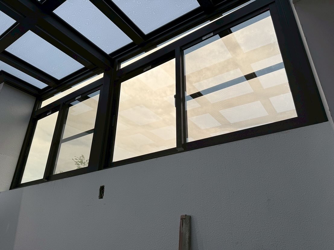 台南節能玻璃採光罩+隔間玻璃門